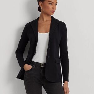 NWT Lauren Ralph Lauren Sweater-Knit Blazer Color Black Women's Size XXL